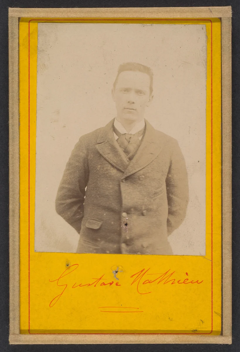 Mathieu. Gustave. by Alphonse Bertillon, photograph, 1880-1899