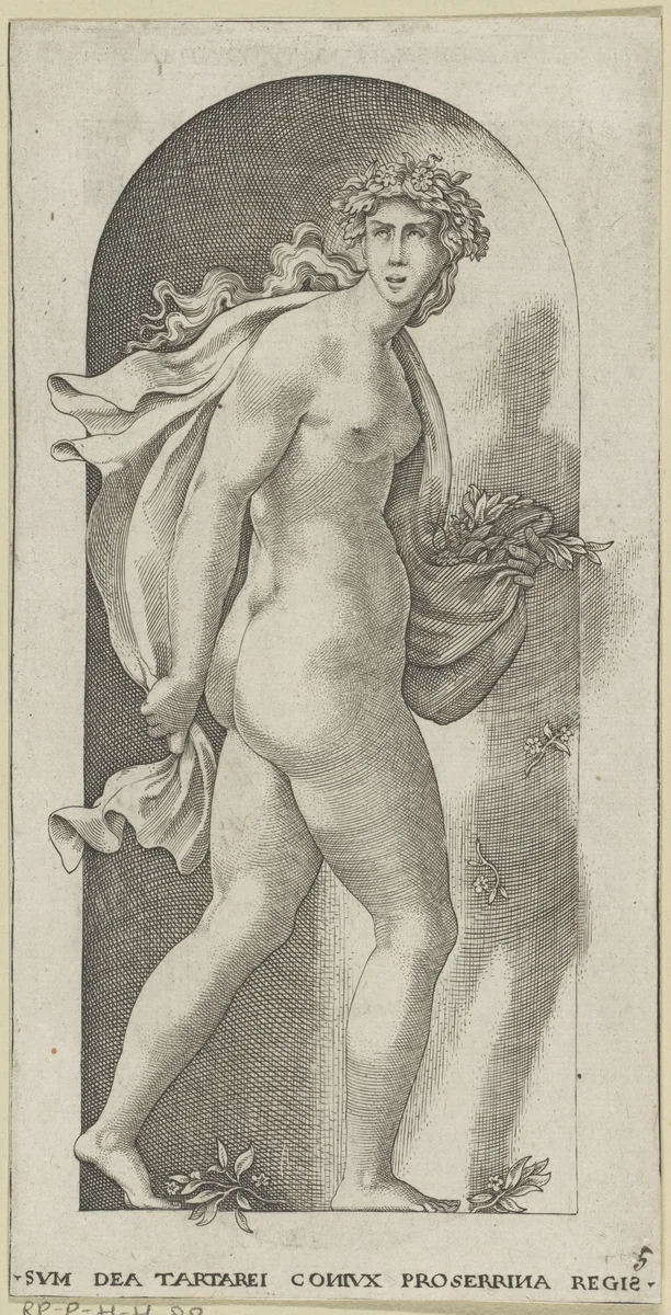 Proserpina by Jacob Binck, print, 1510-1569