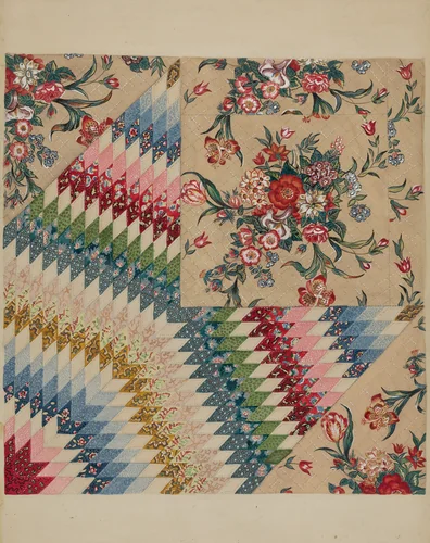 Patchwork Quilt by Irene Schaefer, index of american design, 1936