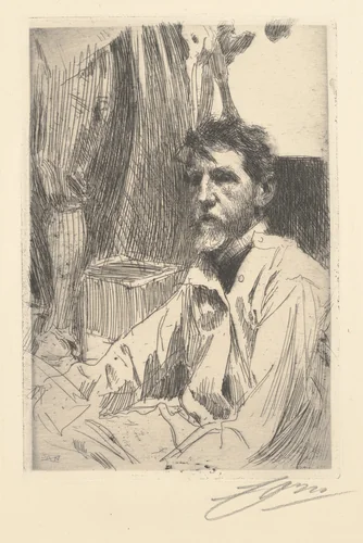 Augustus Saint Gaudens by Anders Zorn, print, 1897