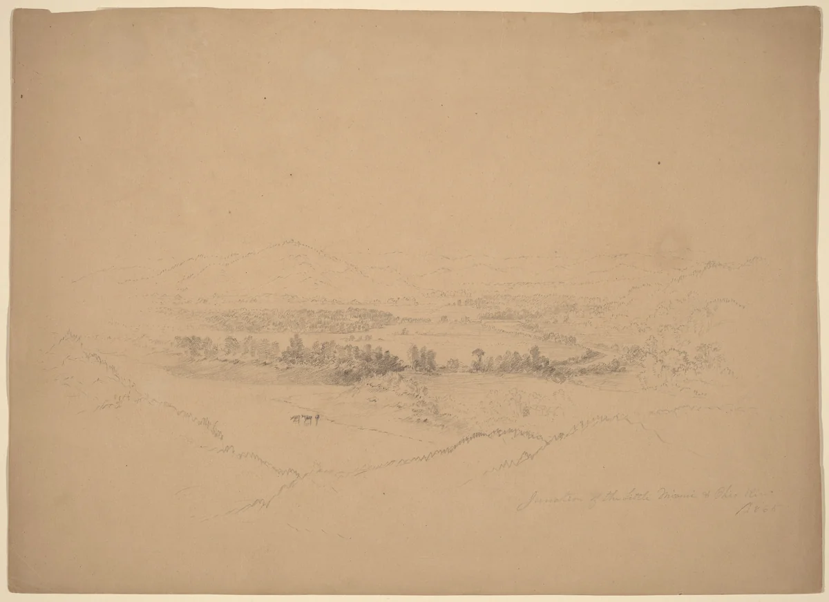 Miami and Ohio Rivers by Alexander Helwig Wyant, drawing, 1865