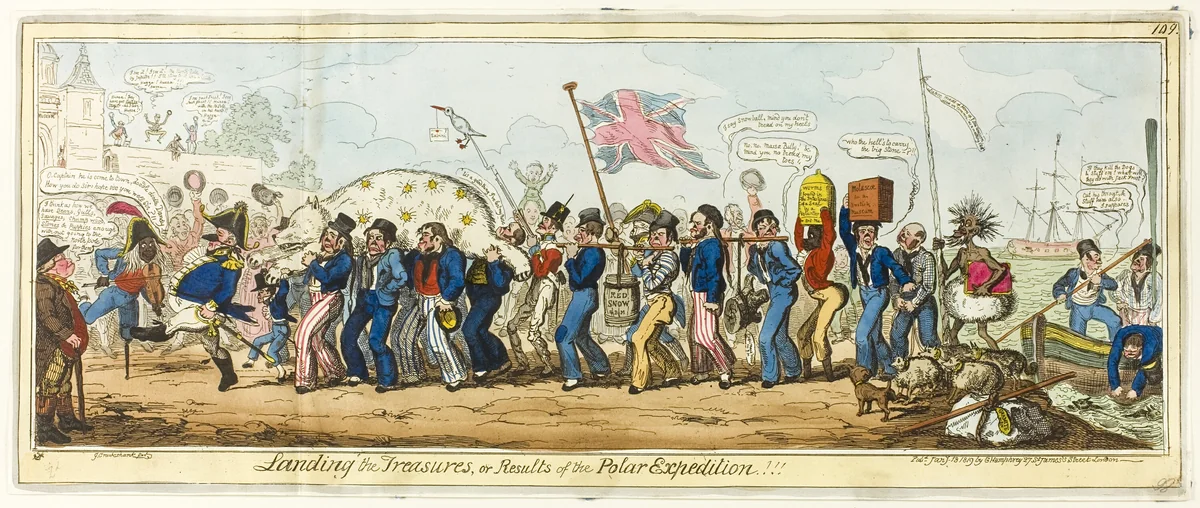 Landing the Treasures by George Cruikshank, print, 1819