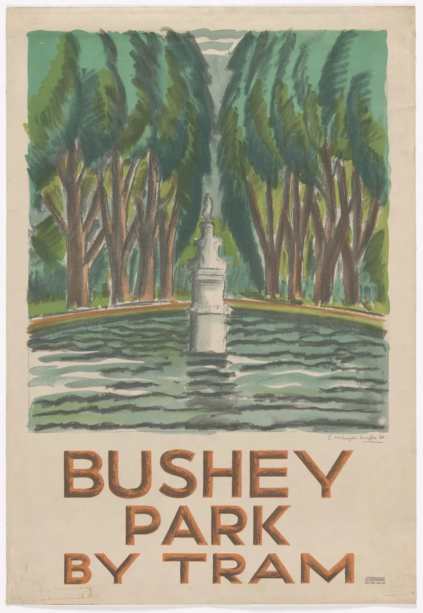 Bushey Park by Tram (Poster for London Transport) by E. McKnight Kauffer, design, 1924