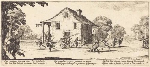 Scene of Pillage by Jacques Callot, print, 1633