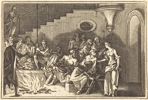Peter Denying Christ by Sébastien Le Clerc I, print, 1600-1699