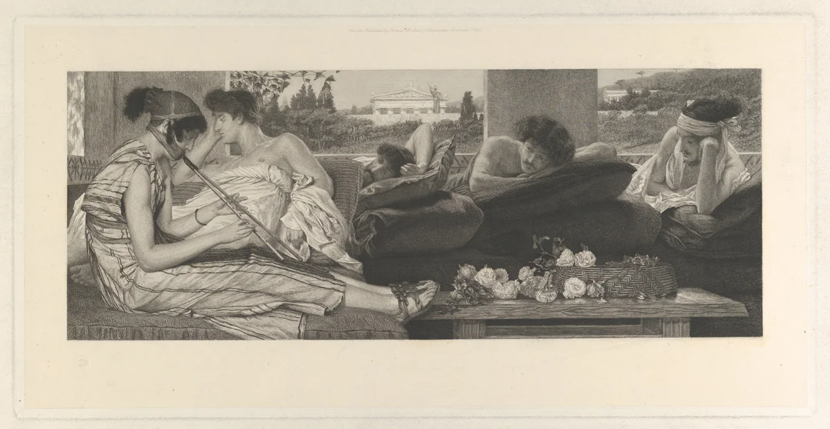 The Siesta by Lawrence Alma-Tadema, print, 1881