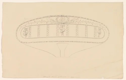 Ontwerp voor de decoratie van de spiegel van het fregat Osiris by A.J. Schouten, drawing, 1841