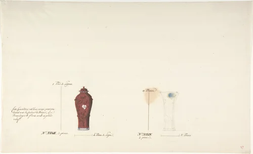 Design for Two Vases by anonymous, drawing, 1765-1790