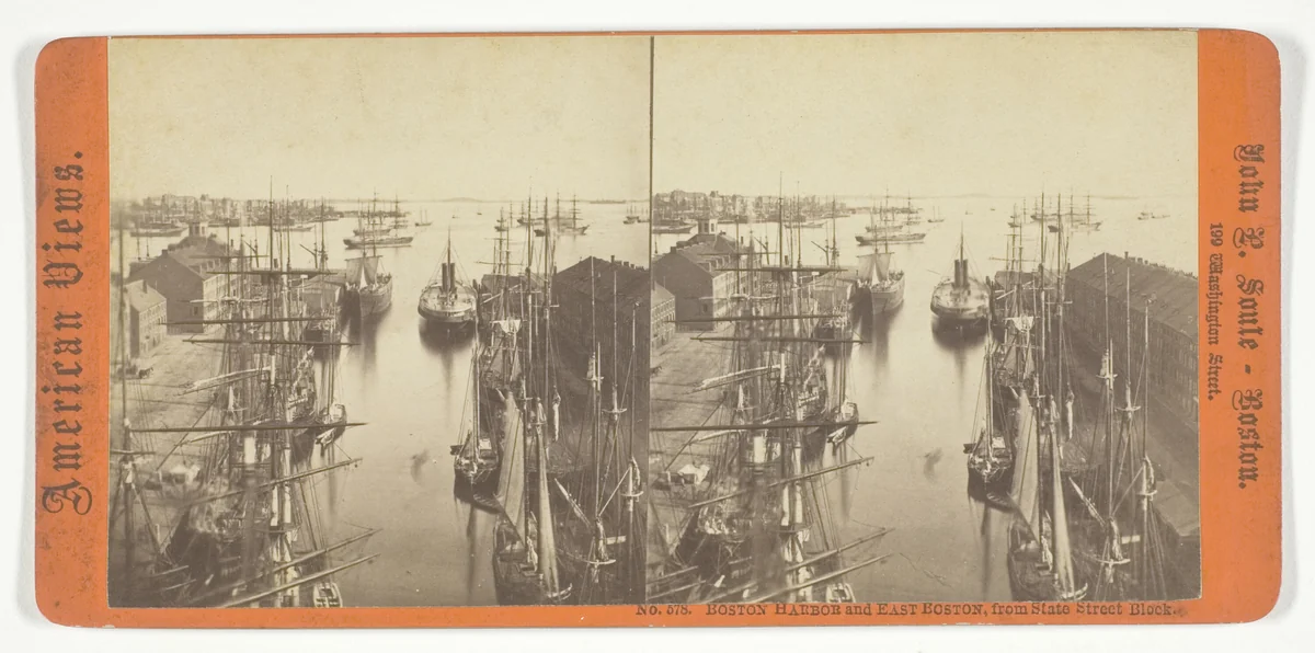 Boston Harbor and East Boston, from State Street Block, No. 578 from the series "American Views" by John P. Soule, photograph, 1861-1888