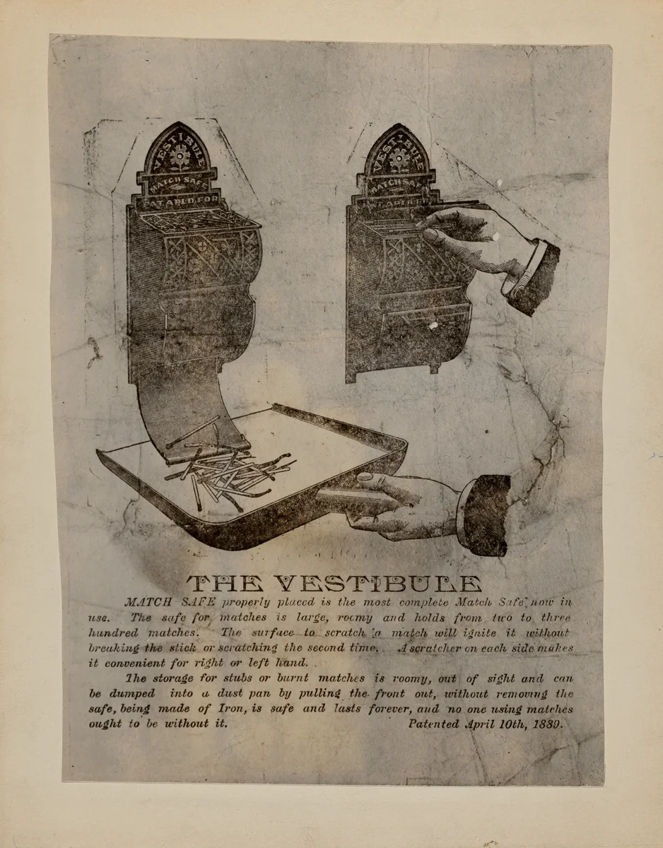 Match Safe "Vestibule" by Julius Bellamy, index of american design, 1940