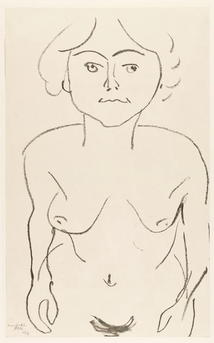 Full Face Nude, Plunging View (Nu de face, vue plongeante) by Henri Matisse, print, 1906