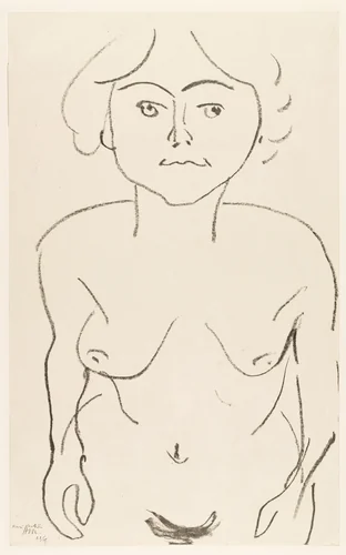 Full Face Nude, Plunging View (Nu de face, vue plongeante) by Henri Matisse, print, 1906