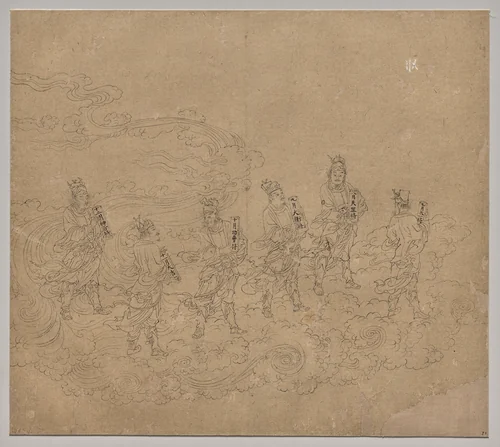 Album of Daoist and Buddhist Themes: Procession of Daoist Deities: Leaf 24 by Unknown, painting, 1200-1299