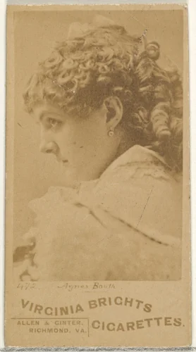 Card 472, Agnes Booth, from the Actors and Actresses series (N45, Type 1) for Virginia Brights Cigarettes by Allen & Ginter, photograph, 1885-1891