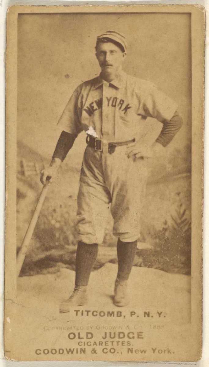 Ledell "Cannonball" Titcomb, Pitcher, New York, from the Old Judge series (N172) for Old Judge Cigarettes by Goodwin & Company, photograph, 1888