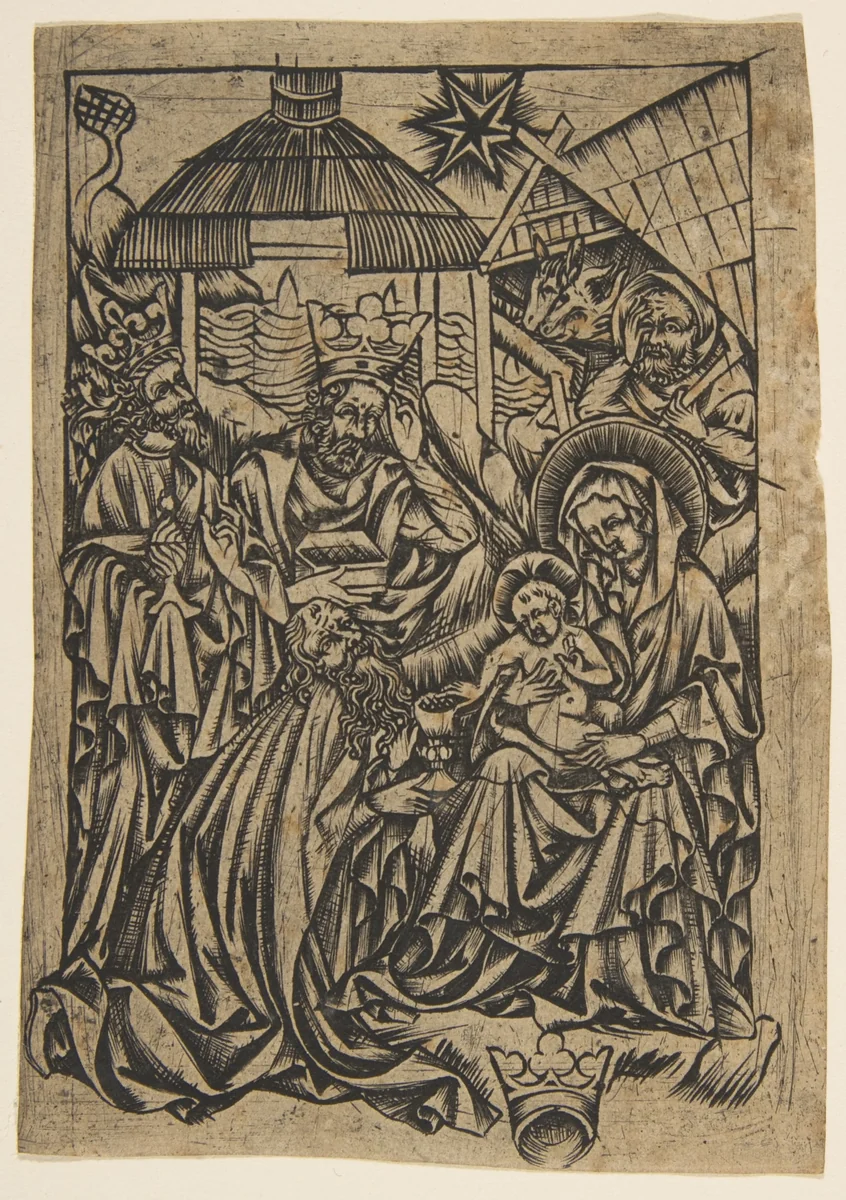 Adoration of the Magi by anonymous, print, 1400-1499