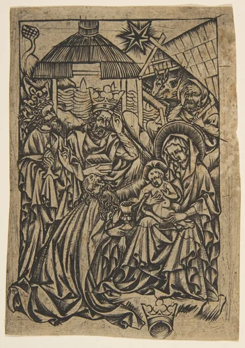 Adoration of the Magi by anonymous, print, 1400-1499