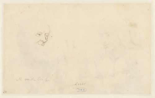 Schets van een gezicht by Matthys van den Bergh, drawing, 1677