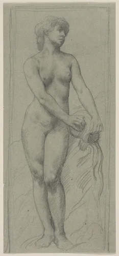 Nude Woman by Alphonse Legros, drawing, 1853-1911