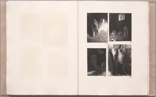 Fifth table of plates from La Tentation de Saint-Antoine by Odilon Redon, illustrated book, 1910