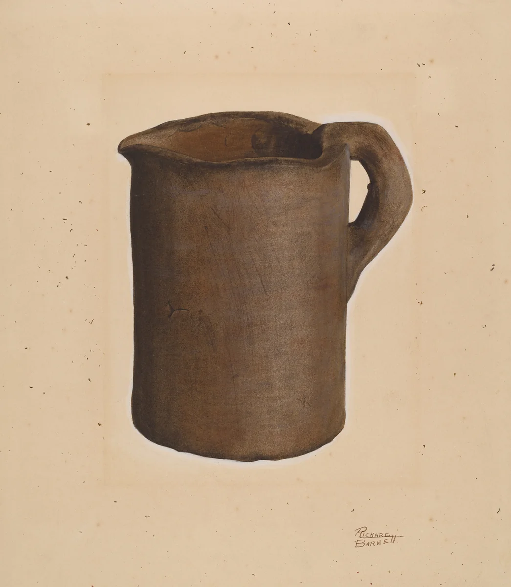 Earthenware Pitcher by Richard Barnett, index of american design, 1938