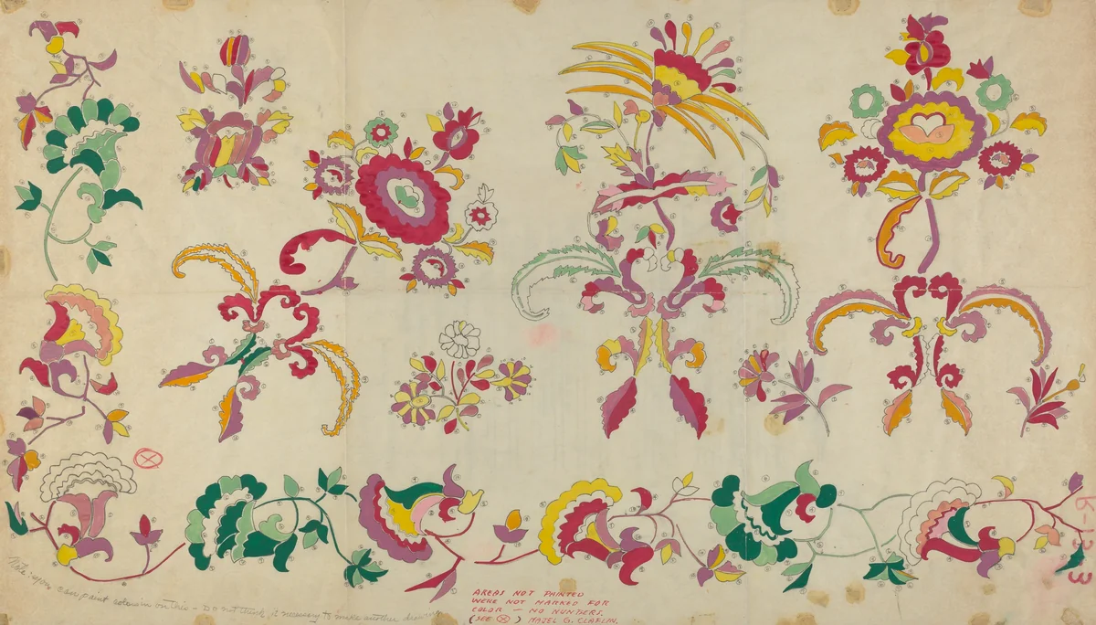 Spanish Colonial Bedspread by Majel G. Claflin, index of american design, 1935-1942