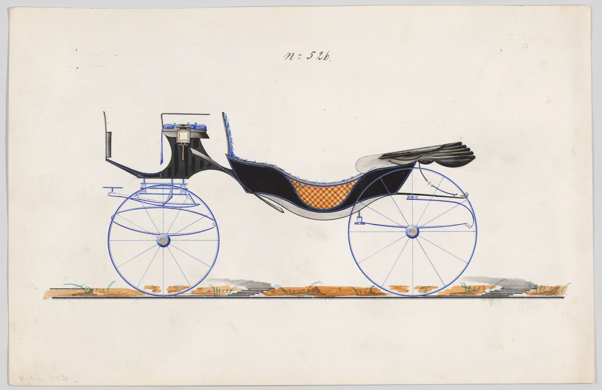 Design for Vis-à-vis, no. 526 by Brewster & Co., drawing, 1850-1870