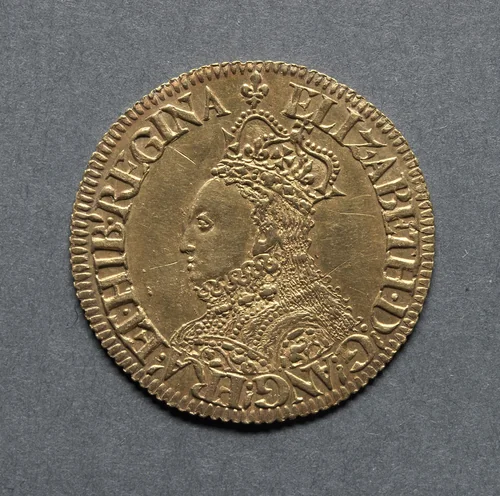 Half Pound: Elizabeth I (obverse) by Unknown, metalwork, 1558-1560