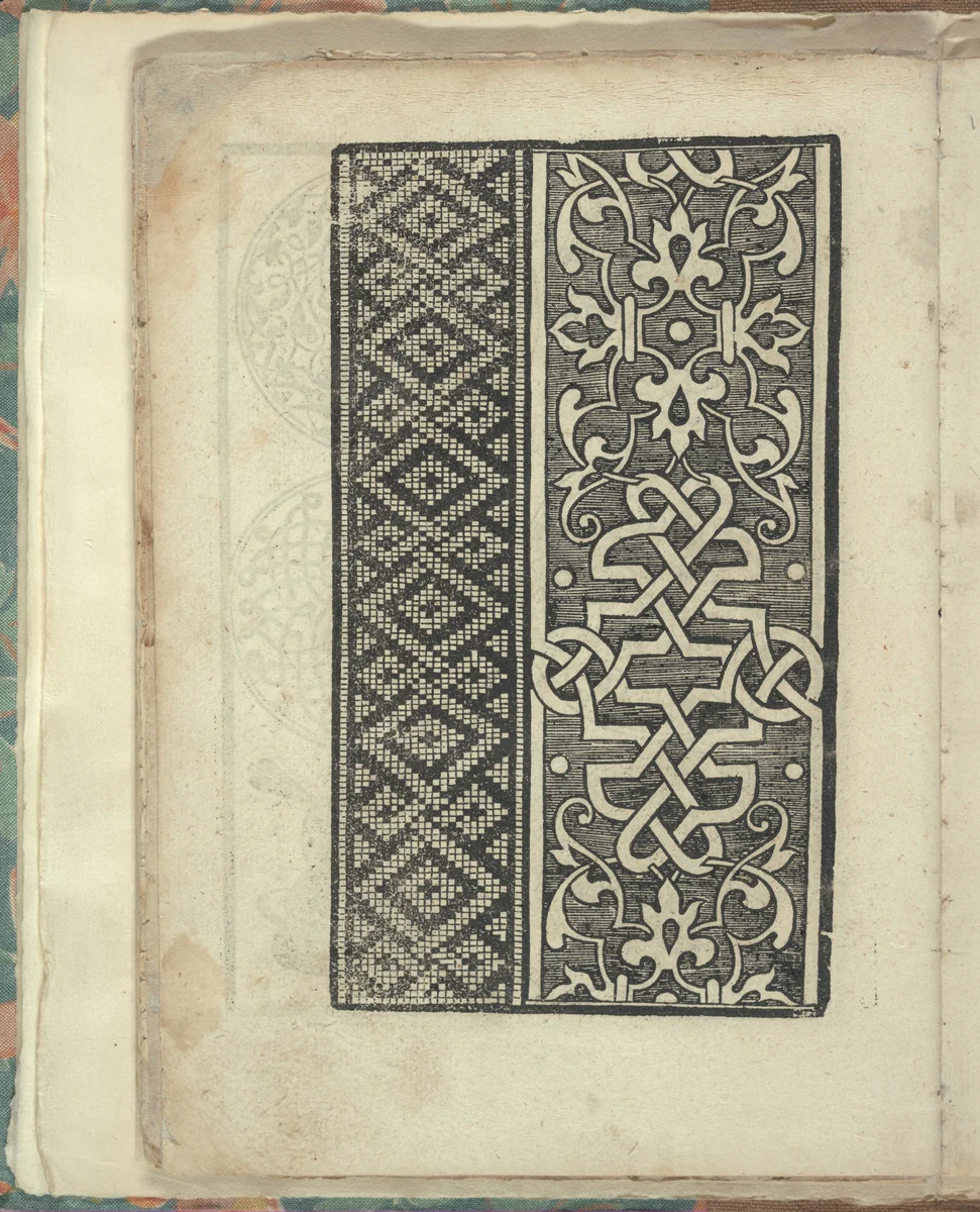 Opera Nova Universali intitulata Corona di racammi, page 28 (verso) by Giovanni Andrea Vavassore, book, 1530