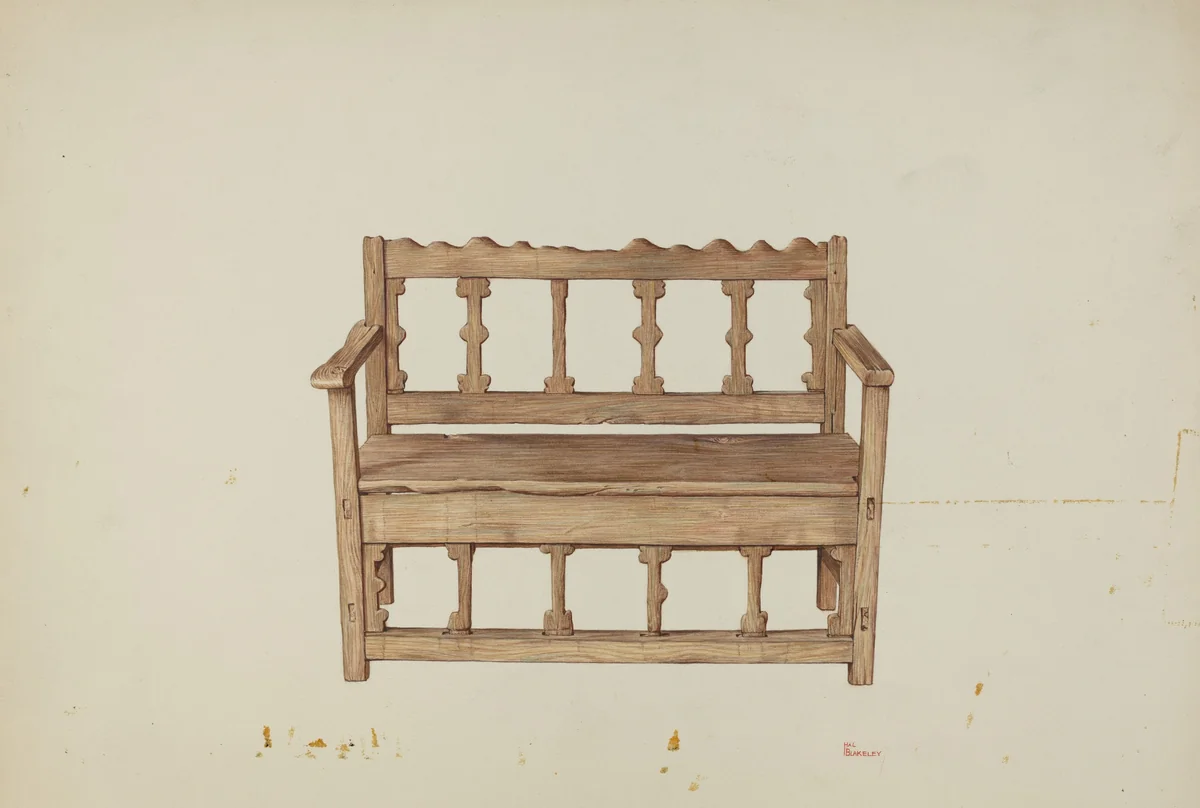 Bench by Hal Blakeley, index of american design, 1935-1942