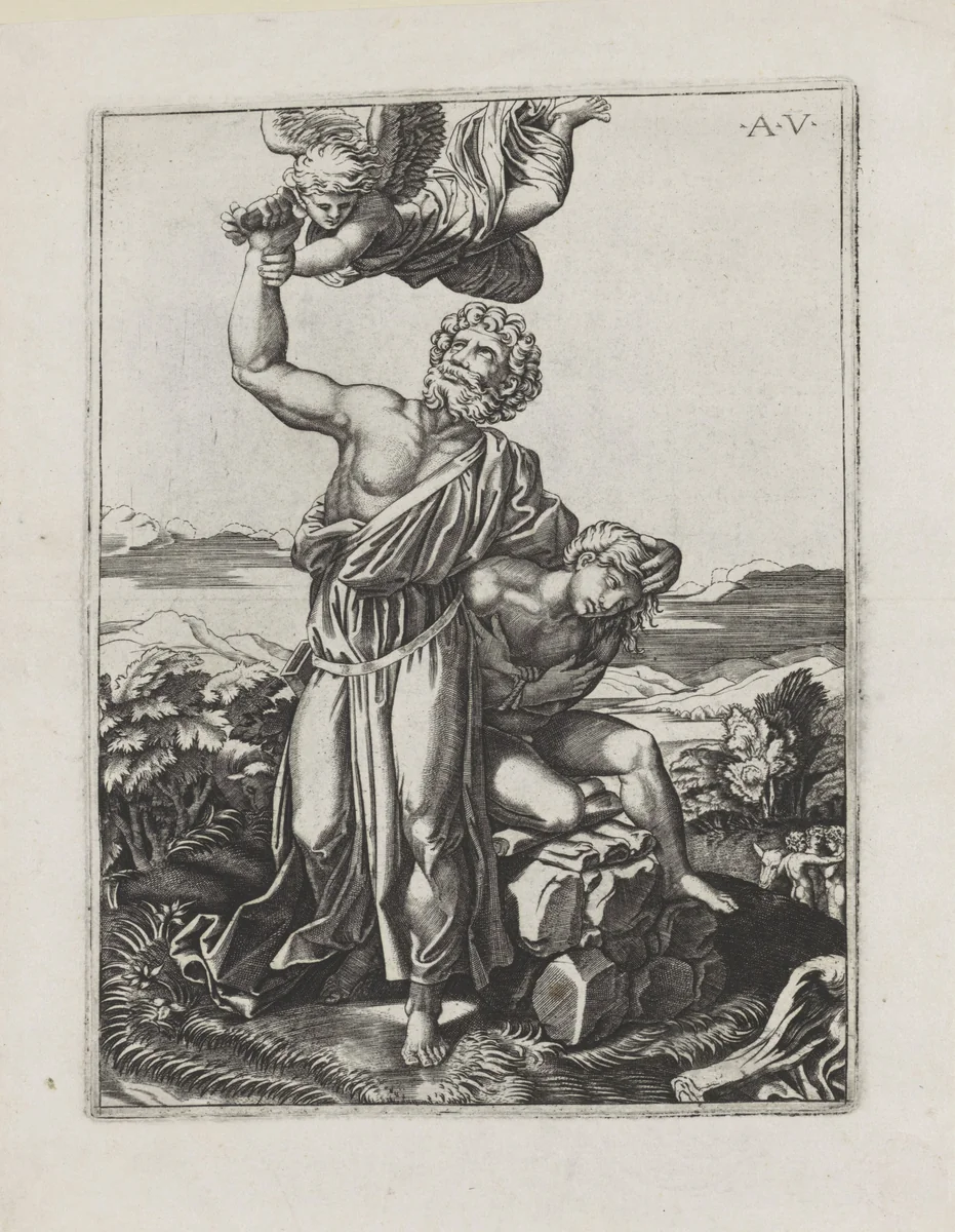 Offer van Isaak by Unknown, print, 1500-1536