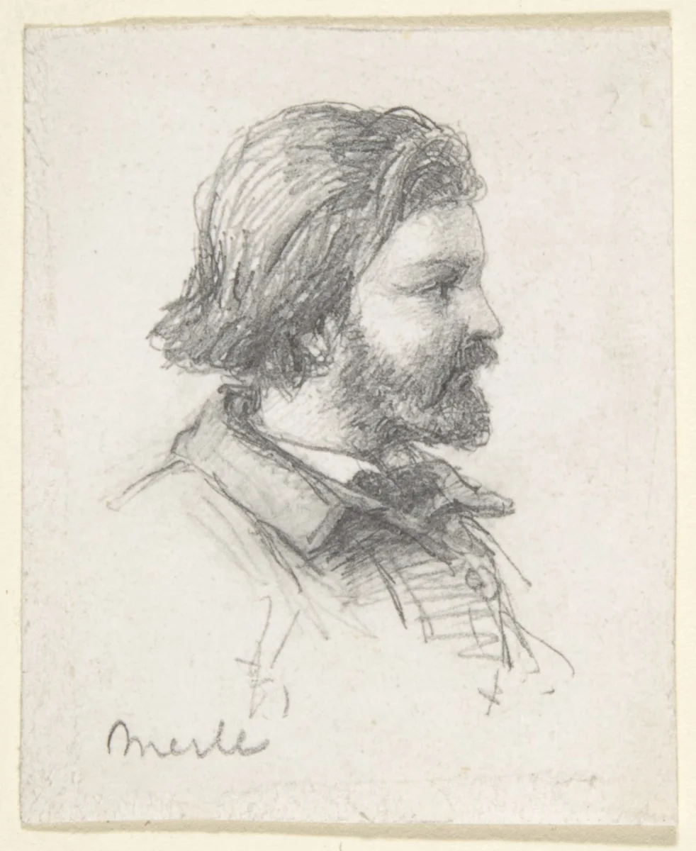 Portrait of Merle by anonymous, drawing, 1800-1899