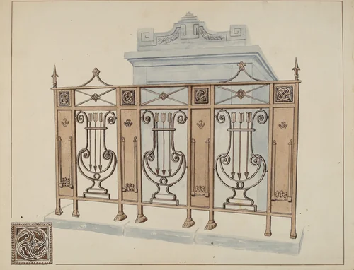 Iron Gate and Fence by Lucien Verbeke, index of american design, 1936