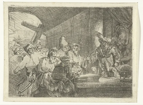Joden voor Pilatus by Samuel van Hoogstraten, print, 1648