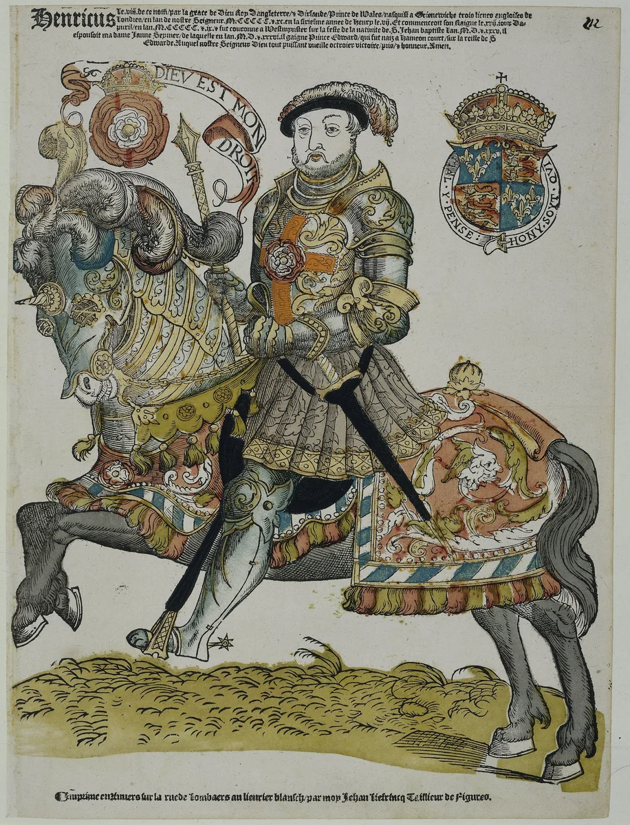 Portret van Hendrik VIII van Engeland by Hans Liefrinck, print, 1539-1547