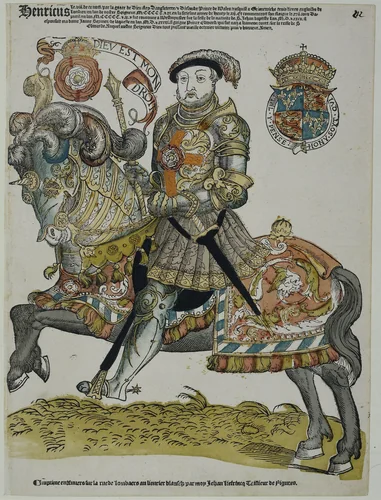 Portret van Hendrik VIII van Engeland by Hans Liefrinck, print, 1539-1547