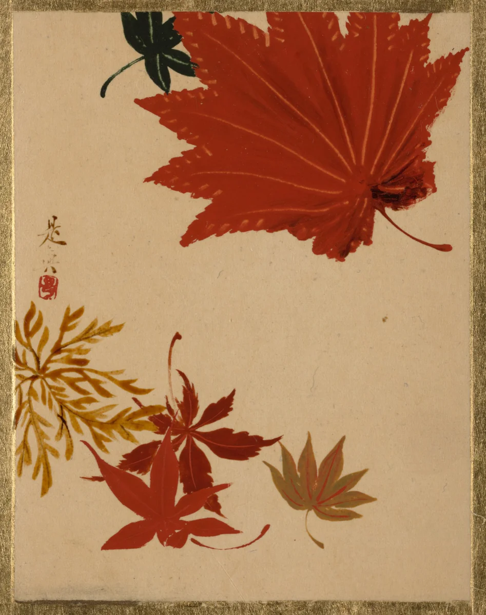 Maple Leaves by Shibata Zeshin (柴田是真), painting, 1807-1868