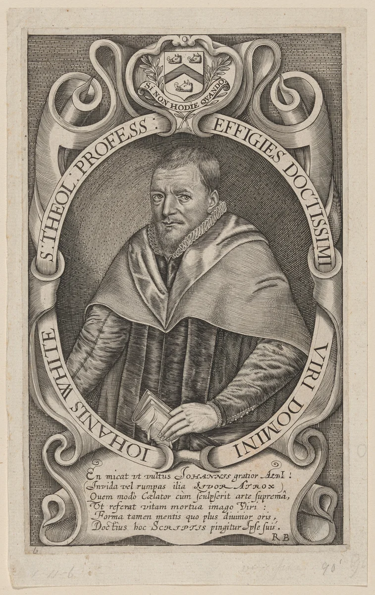 John White, D.D., Minister of Eccles by Unknown 19th Century, print, 1624