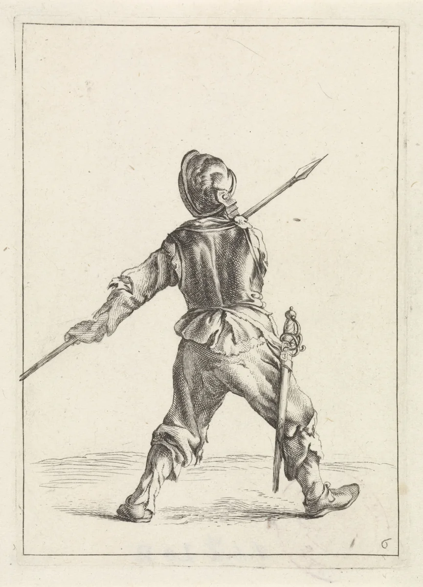 Staande piekenier by Dirk Maas, print, 1710-1717