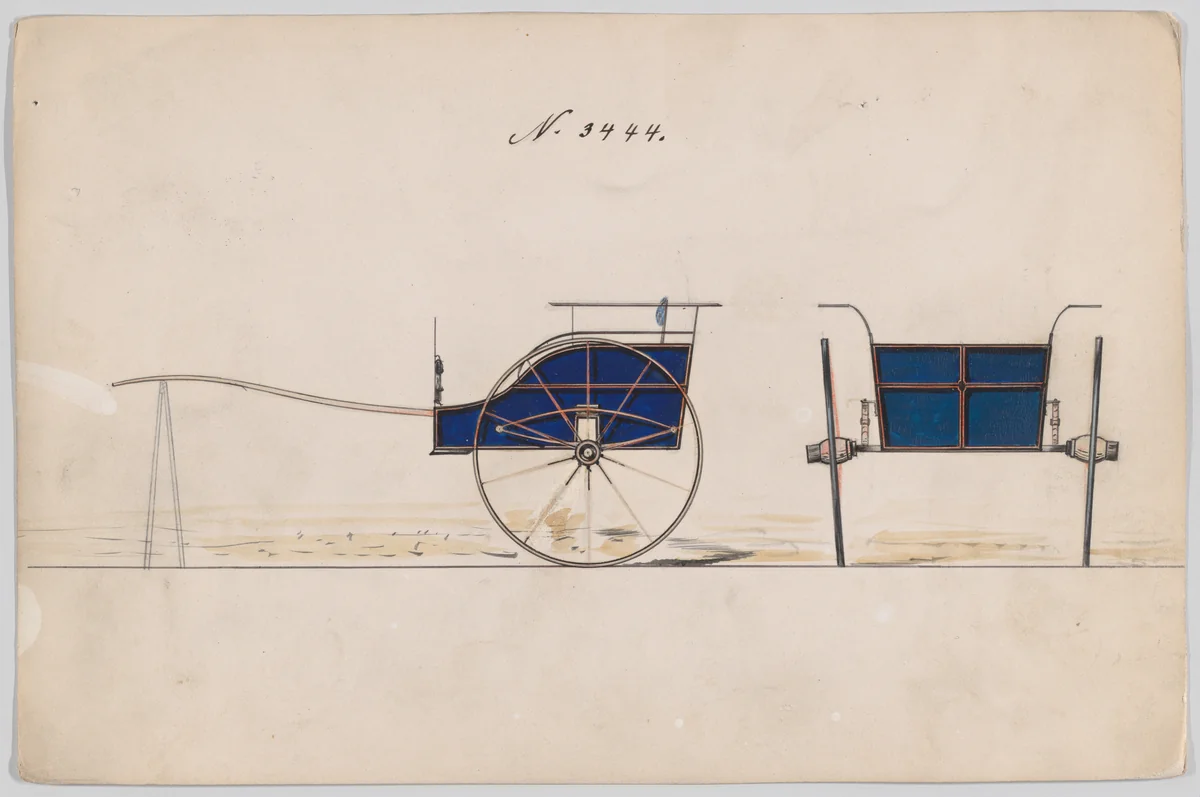 Villiage Cart #3444 by Brewster & Co., drawing, 1878