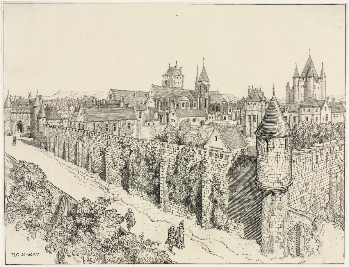 The Temple, Paris by Frederick Landseer Maur Griggs, drawing, 1904