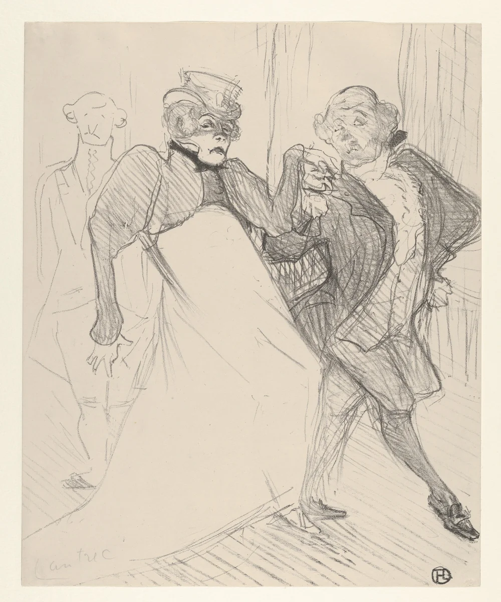 Réjane and Galipaux, in Madame Sans-Géne by Henri de Toulouse-Lautrec, print, 1893