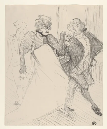 Réjane and Galipaux, in Madame Sans-Géne by Henri de Toulouse-Lautrec, print, 1893