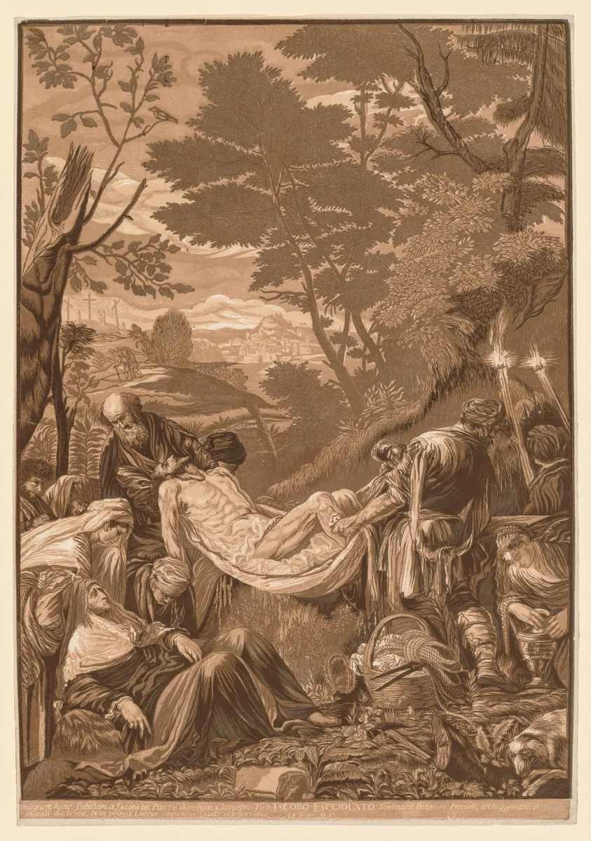 Venetian Set: Entombment of Christ by John Baptist Jackson, print, 1739-1743