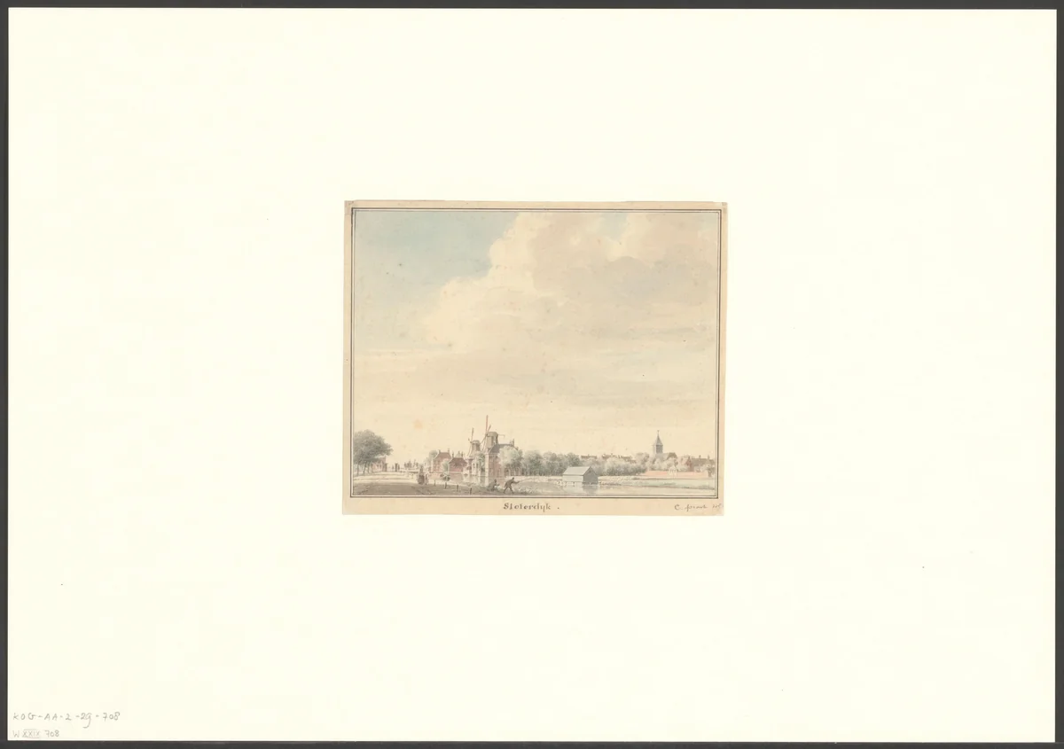 Gezicht op de Haarlemmervaart gezien naar het tolhek bij Sloterdijk by Cornelis Pronk, drawing, 1701-1759