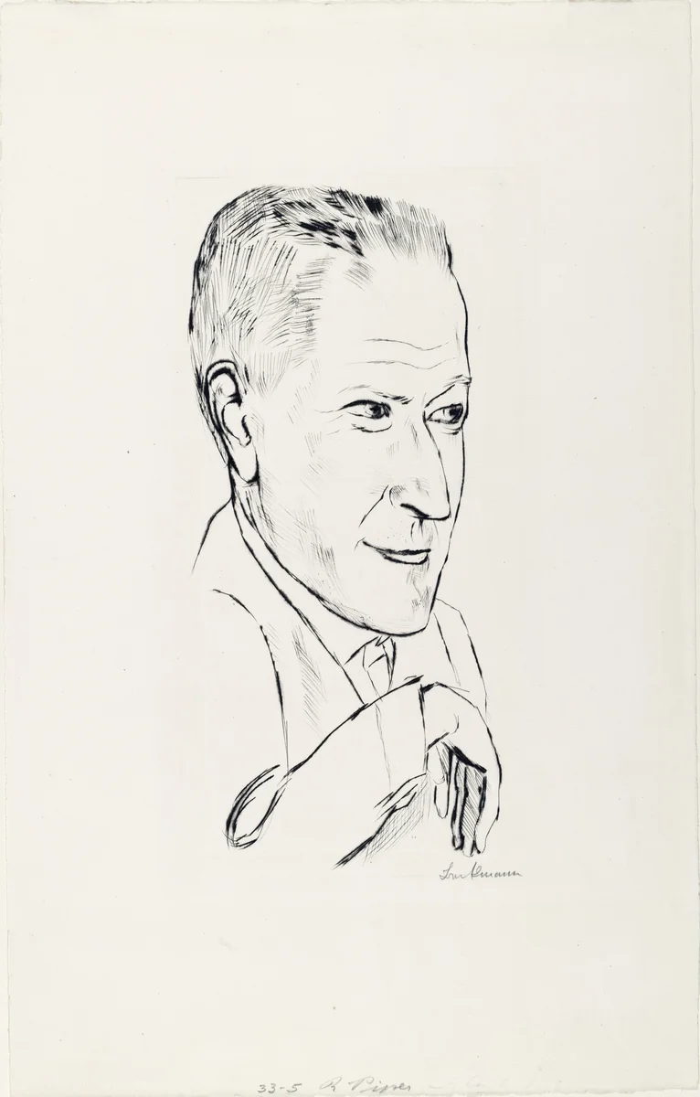 Portrait of Reinhard Piper (Bildnis Reinhard Piper) by Max Beckmann, print, 1920