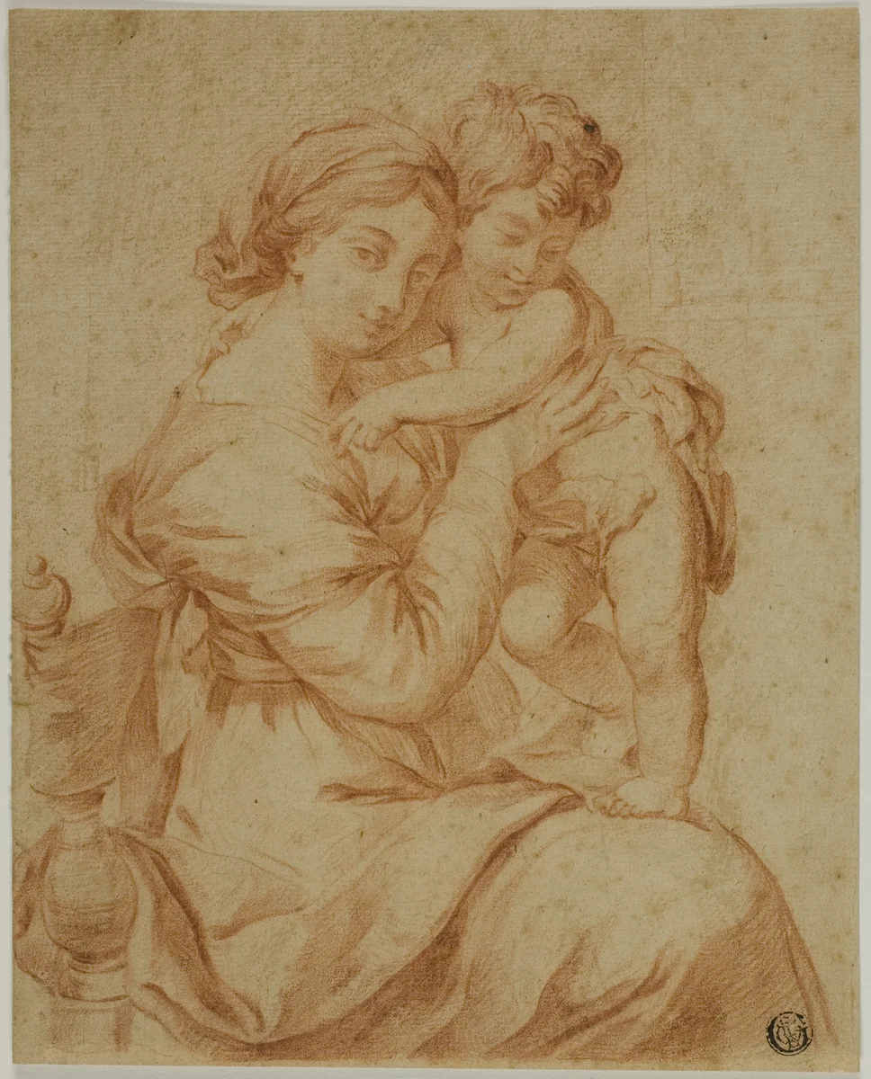 Madonna and Child by Pierre Mignard, drawing, 1632-1799