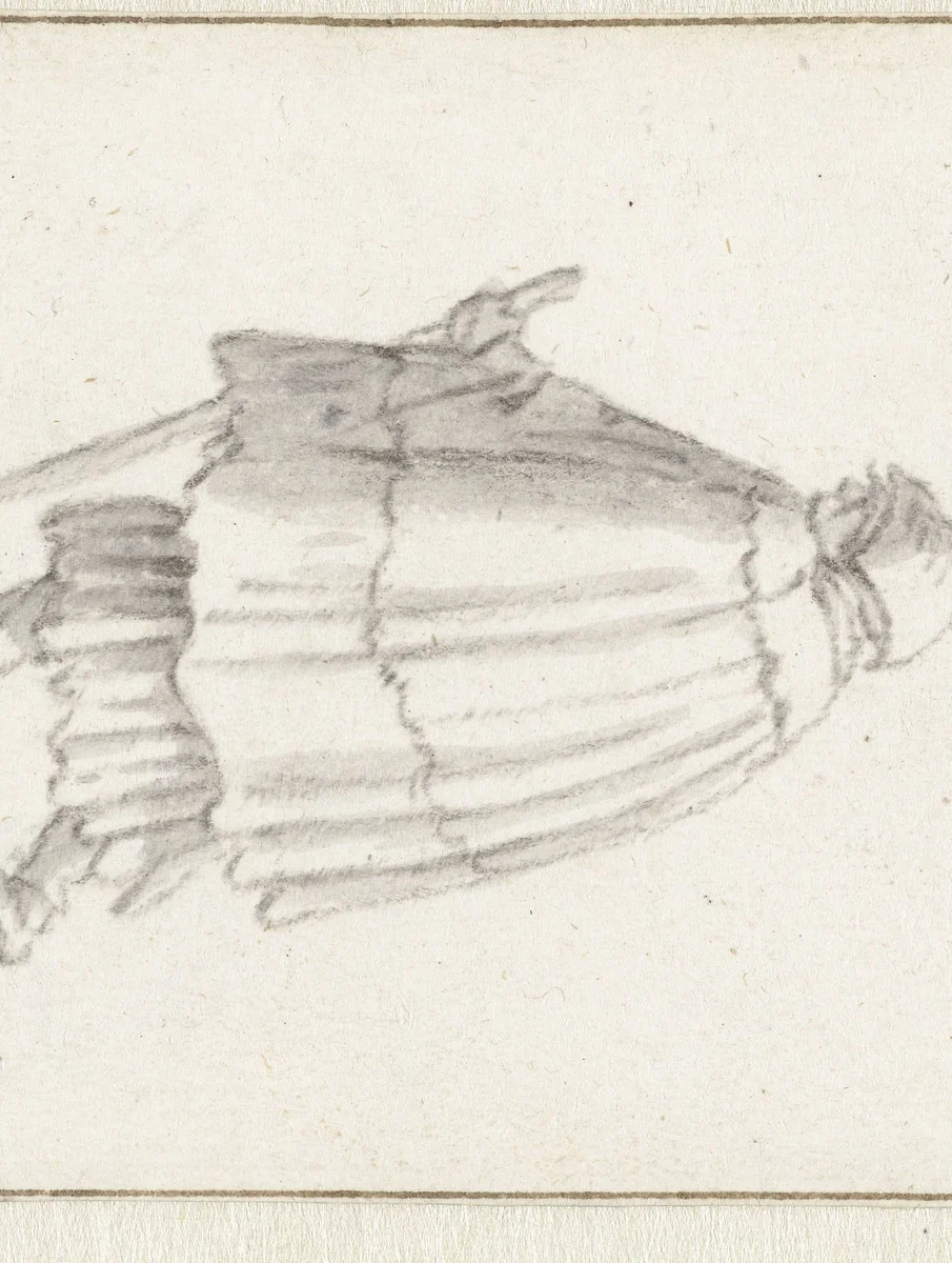 Vrouw met een stok by Herman Saftleven, drawing, 1619-1685