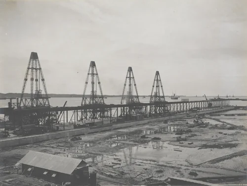 Cristobal Coaling Station: Looking north on Reloader towers and wharf by Unidentified Photographer, photograph, 1915