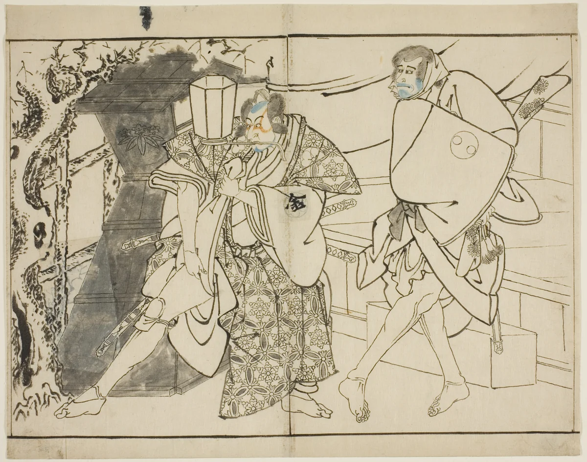 The Actors Arashi Ryuzo and Morita Kanya VIII by Toshusai Sharaku (東洲斎 写楽), print, 1794